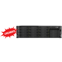 Qnap TS-h1655XeU-RP | 12 baias 3.5" + 4 slots NVMe | Intel Atom | 2.5 e 10 Gb Ethernet - 16 baias