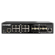 Qnap Switch QSW-M3216R-8S8T | 8 portas 10 GbE SFP+ e 8 portas 10 GbE RJ45 | Gerenciavel camada L2